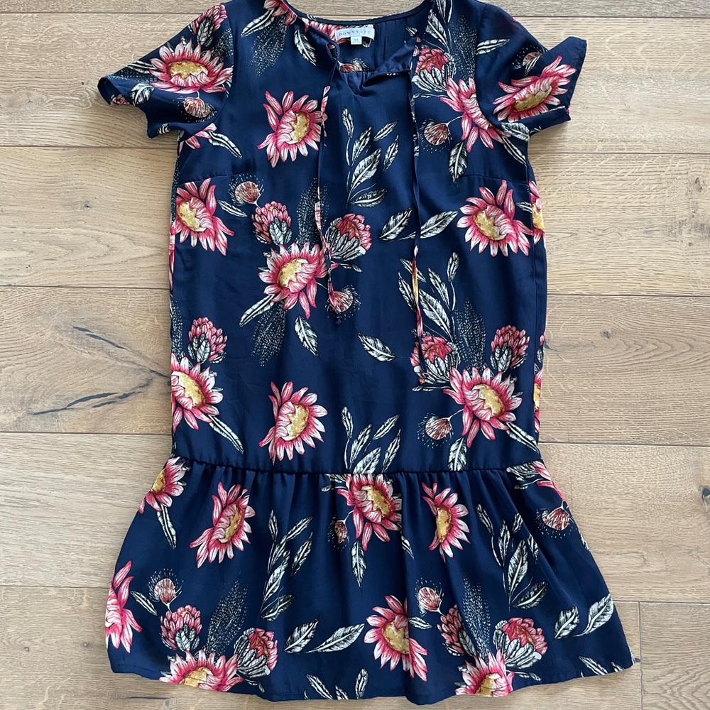 DownEast | Floral Navy Dress, XS